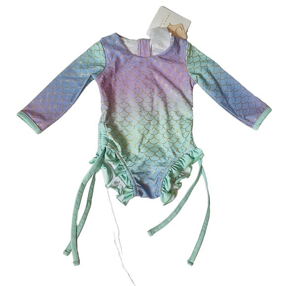 NWT Swoon Baby 6M One Piece Rashguard Mermaid Suit - Picture 1 of 6